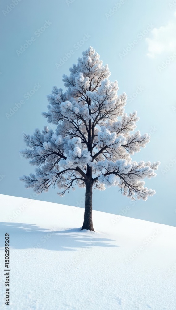 A solitary tree against the backdrop of vast white snow, Winter, Snow A solitary tree against the backdrop of vast white snow, Winter, Snow