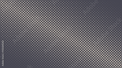 Square Rounded Dots Halftone Pattern Tilted Border Vector Abstract Background. Rhombus Geometric Grid Graphic Abstraction. Half Tone Faded Subtle Texture. Retro Futuristic Technology Art Illustration