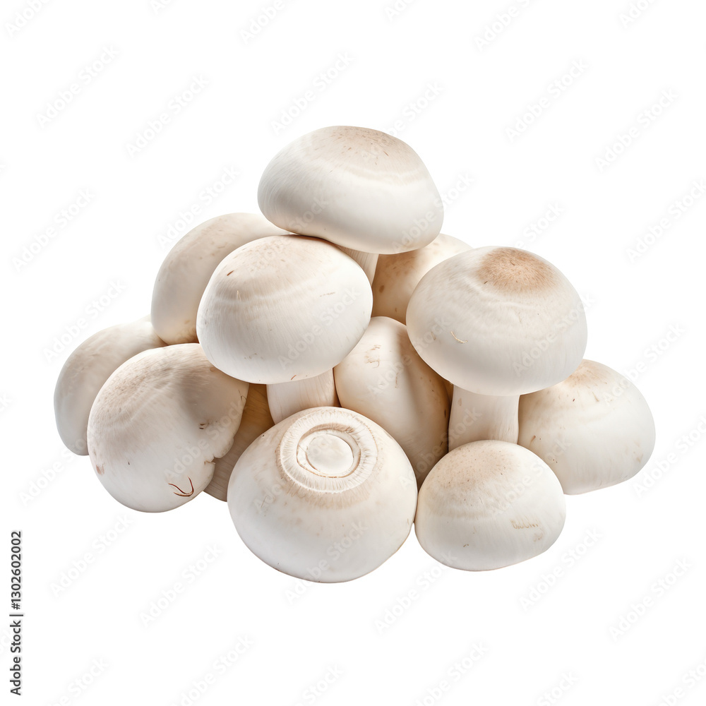 button mushrooms isolated on transparent background button mushrooms isolated on transparent background