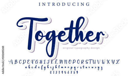 Together Font Stylish brush painted an uppercase vector letters, alphabet, typeface