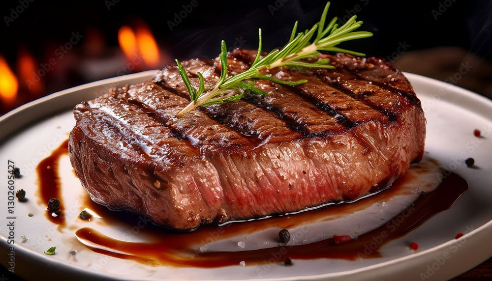 Steak with clear grill marks Steak with clear grill marks
