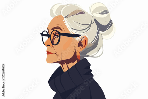 eccentric old woman playful isolated