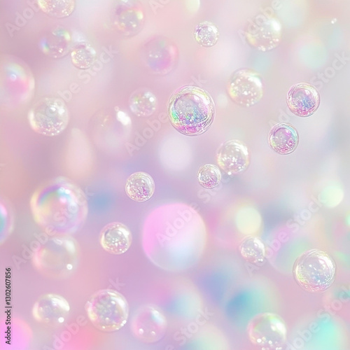 Wallpaper Mural A pastel rainbow background with  _close-up of small bubbles Torontodigital.ca