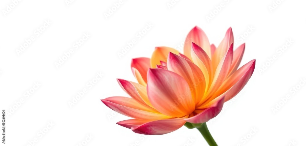 A single vibrant bloom, petals unfurled, isolated against pure white, element, isolated flower A single vibrant bloom, petals unfurled, isolated against pure white, element, isolated flower