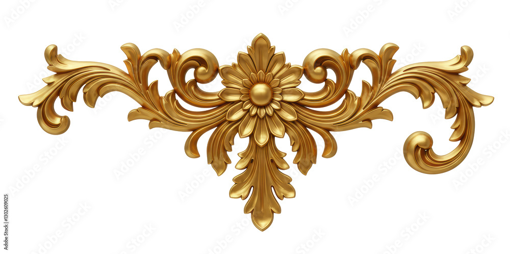 Golden decorative element, cut out Golden decorative element, cut out