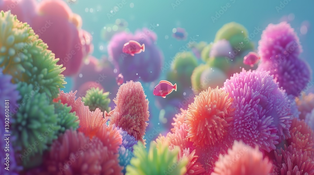 Fototapeta premium Colorful underwater coral reef scene