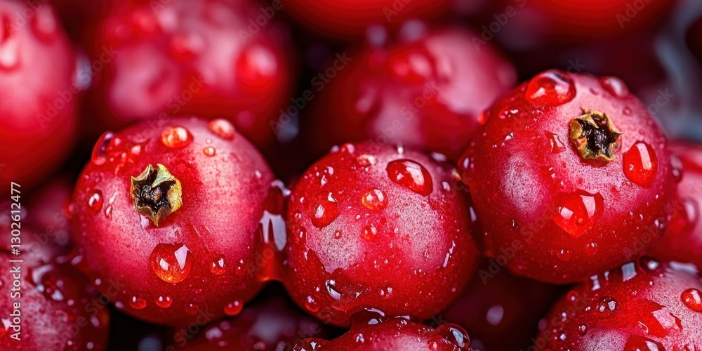 Close-up of Dewy Red Cranberries Close-up of Dewy Red Cranberries