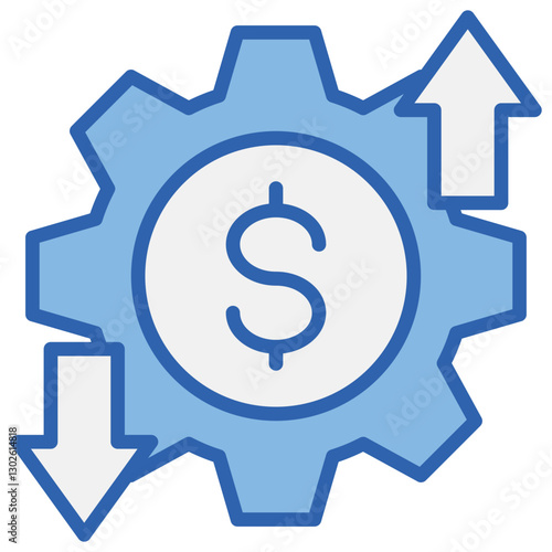 Variable Cost Blue White Icon