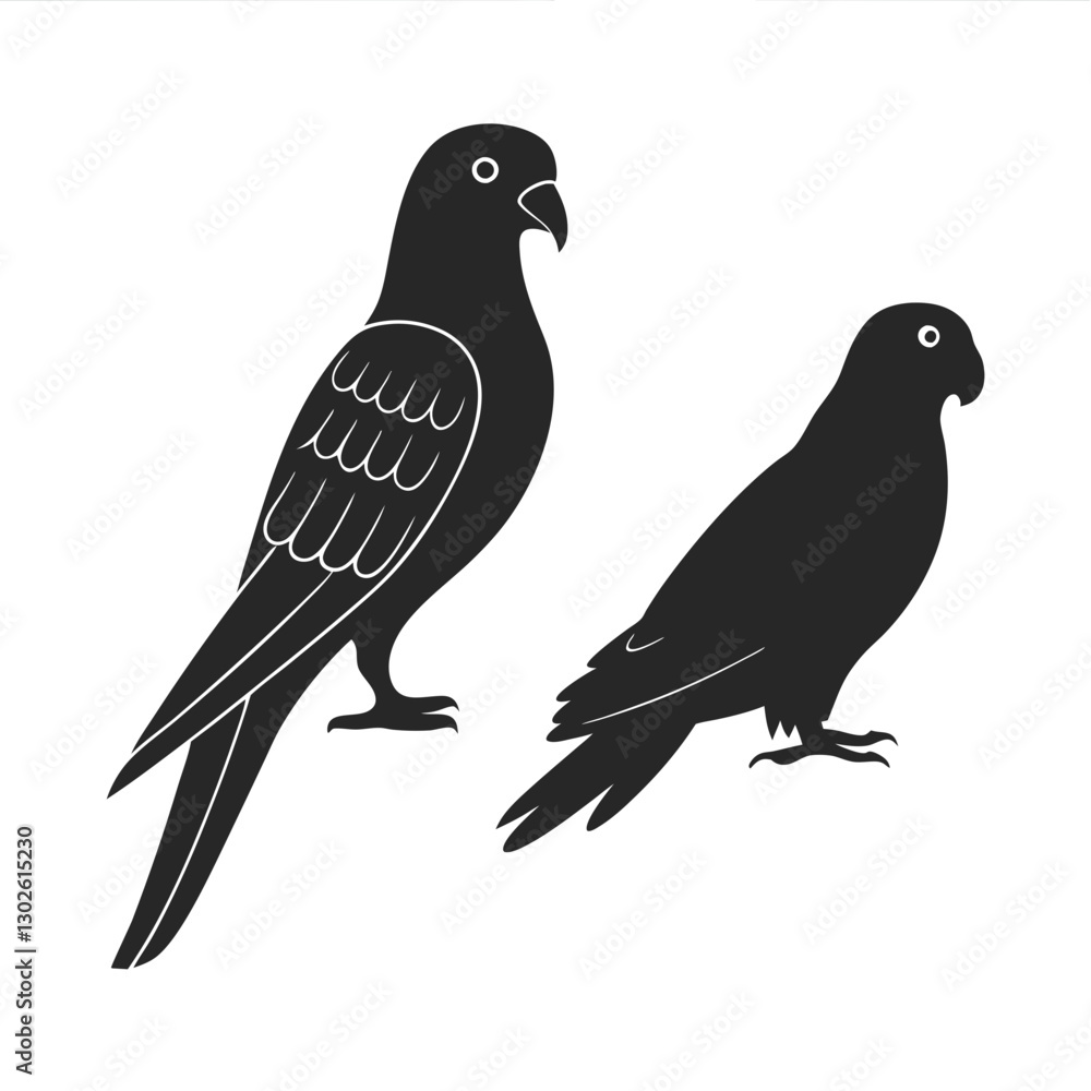 Fototapeta premium Pigeon Parrot Silhouette vector illustration