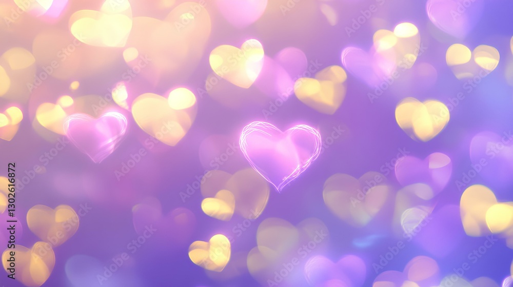 Pastel pink blurred heart-shaped bokeh lights background Pastel pink blurred heart-shaped bokeh lights background