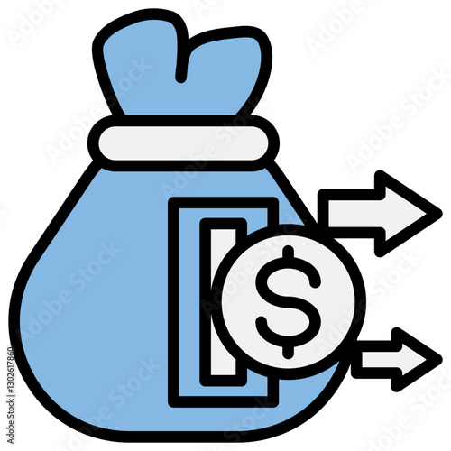 Expenditure Blue Black Icon