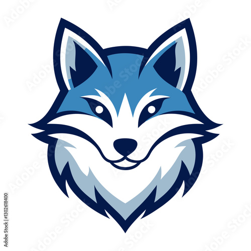 Arctic Fox head mascot logo design vector