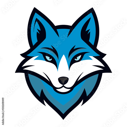 Arctic Fox head mascot logo design vector