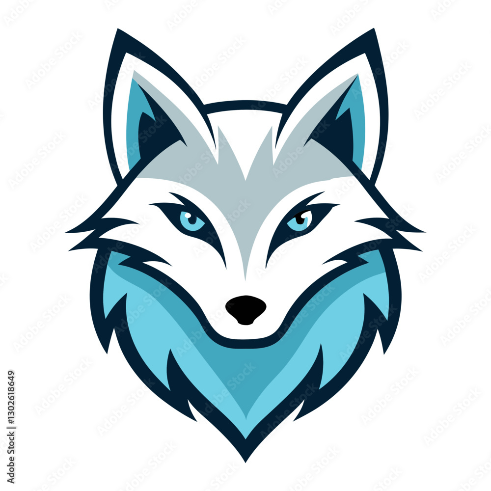 Fototapeta premium Arctic Fox head mascot logo design vector