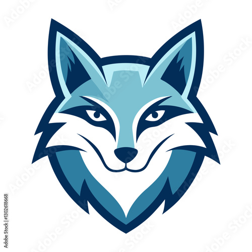 Arctic Fox head mascot logo design vector