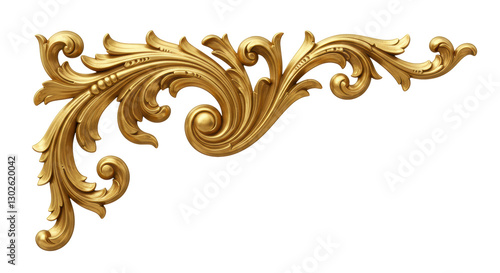 Golden decorative element, cut out