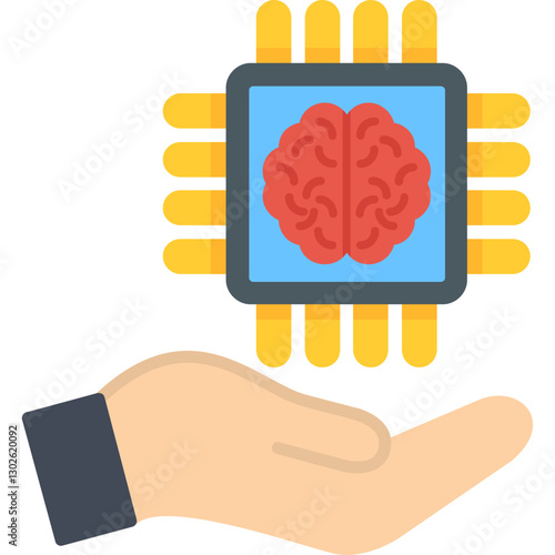 Brain Intelligence Chip Icon