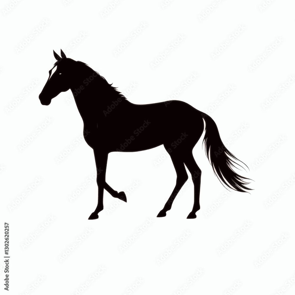 Vector art of a horse silhouette ,emphasizes elegance and refinement through the horse's graceful form and clean lines Vector art of a horse silhouette ,emphasizes elegance and refinement through the horse's graceful form and clean lines