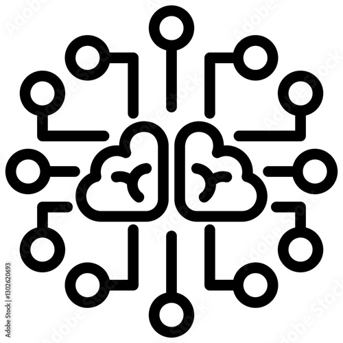 Neural Network Outline Icon