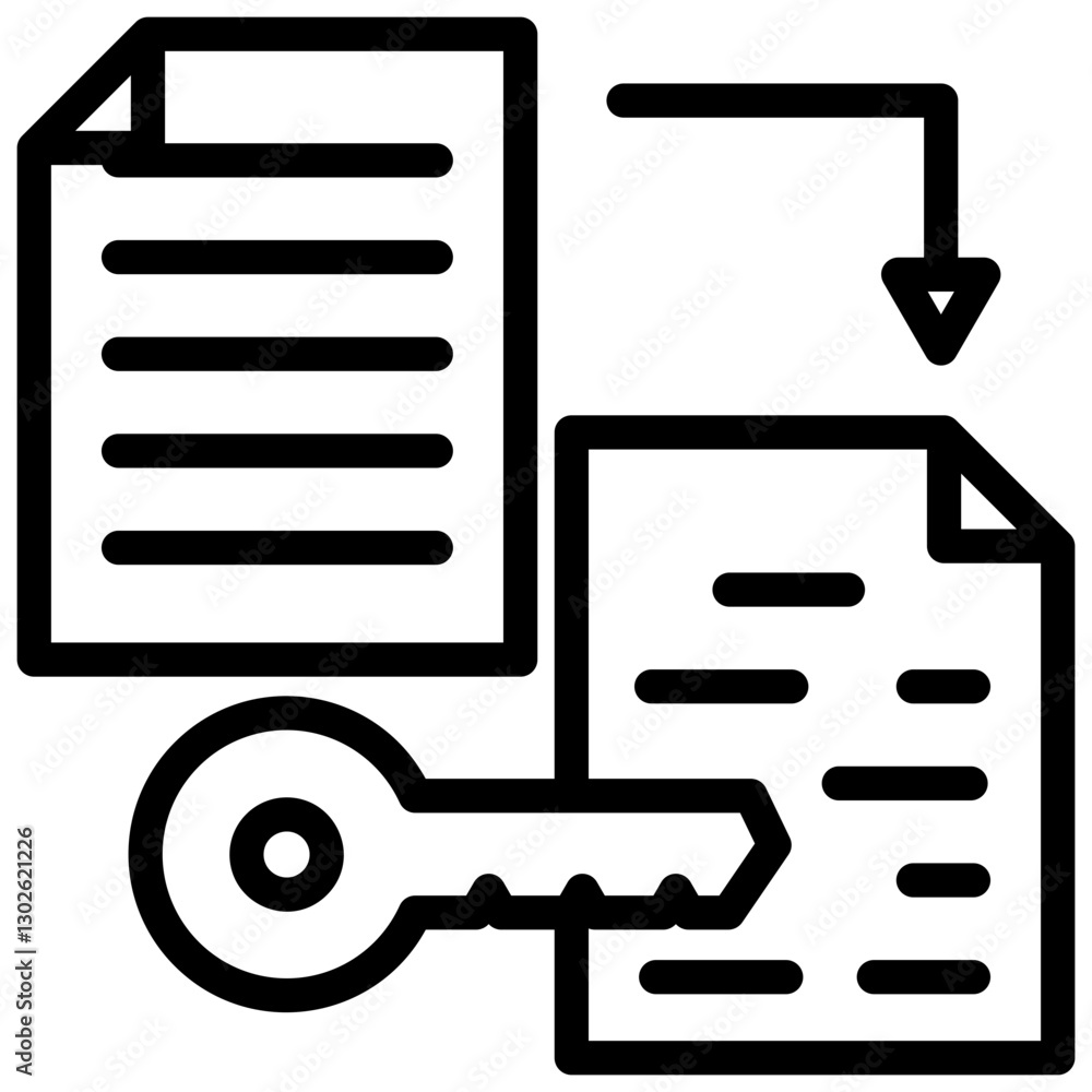 Keyword Extraction Outline Icon Keyword Extraction Outline Icon