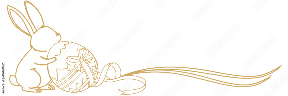 easter egg with rabbit ribbon illustration background for easter day easter egg with rabbit ribbon illustration background for easter day