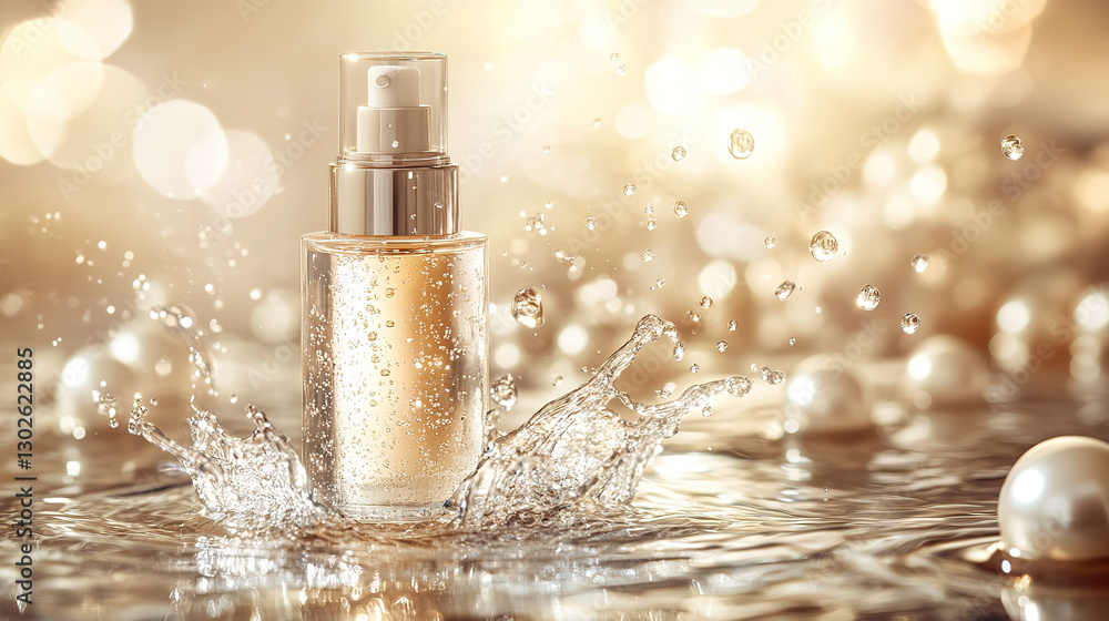 Cosmetic display ads and moisturizing concept Cosmetic display ads and moisturizing concept