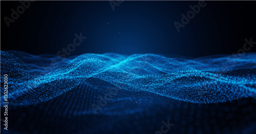 abstract technology particles lines mesh background