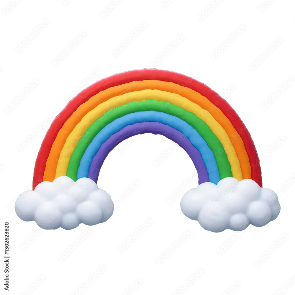 Fototapeta premium Rainbow with Clouds transparent background