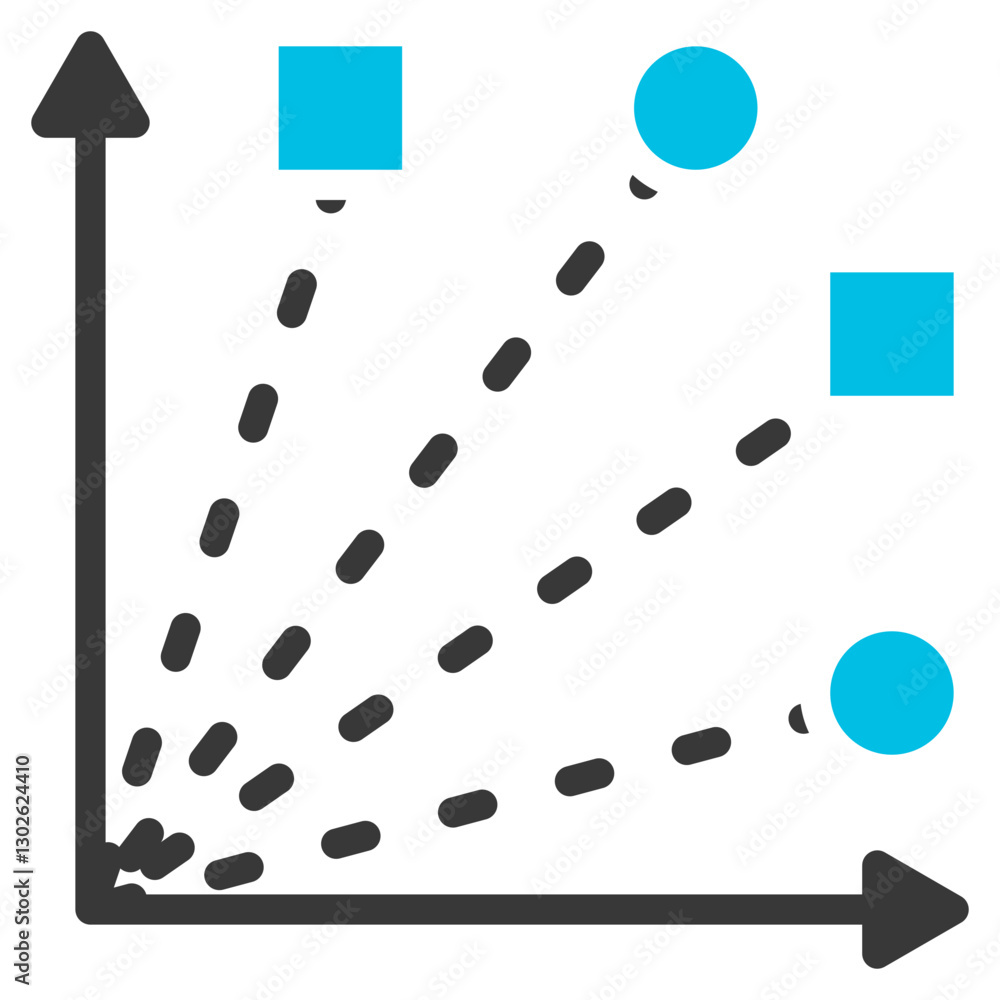 Distributional Semantic Glyph Blue Grey Icon