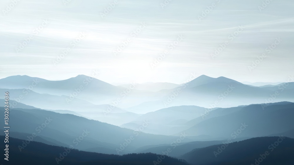 Naklejka premium A soft, low-contrast landscape with muted tones and subtle transitions between light and dark.