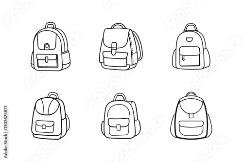 backpack sketch line art vector illustration