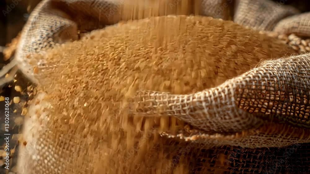 close up of burlap in a bag. Selective focus close up of burlap in a bag. Selective focus