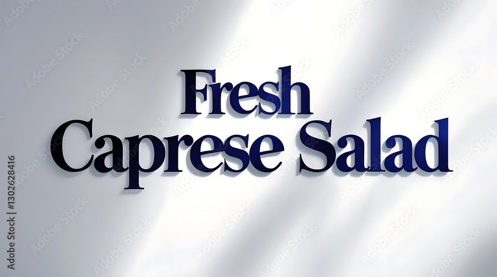 Fresh Caprese salad served on a stylish surface with modern typography display Fresh Caprese salad served on a stylish surface with modern typography display