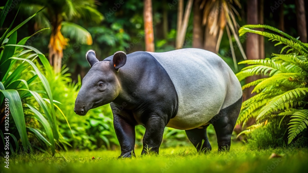Endangered Malayan Tapir in Thailand - Black and White Wildlife Photography Endangered Malayan Tapir in Thailand - Black and White Wildlife Photography
