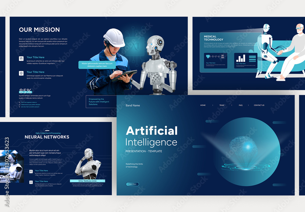 AI & Future Tech Presentation Template Stock Template | Adobe Stock