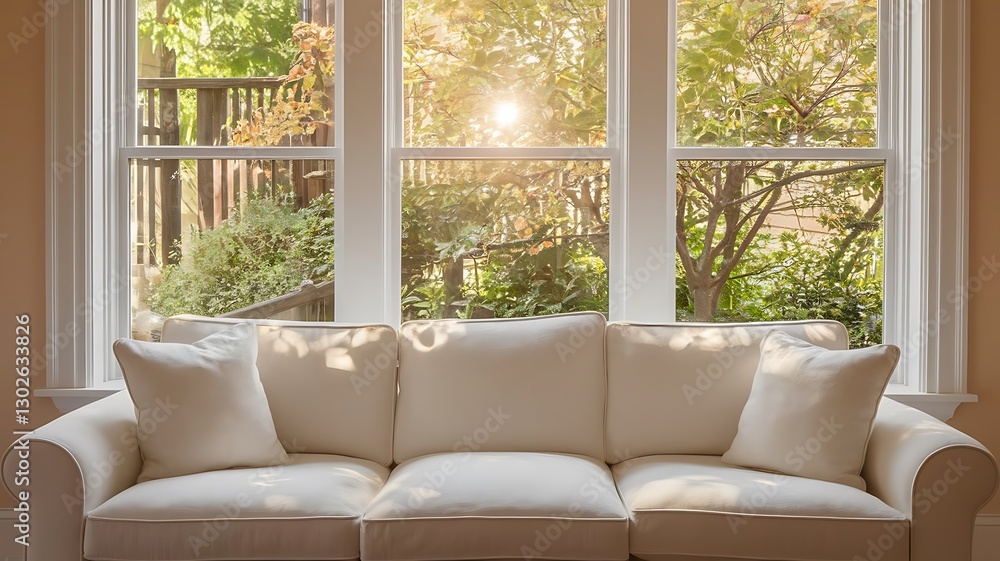 Beautiful living room with white sofa Beautiful living room with white sofa