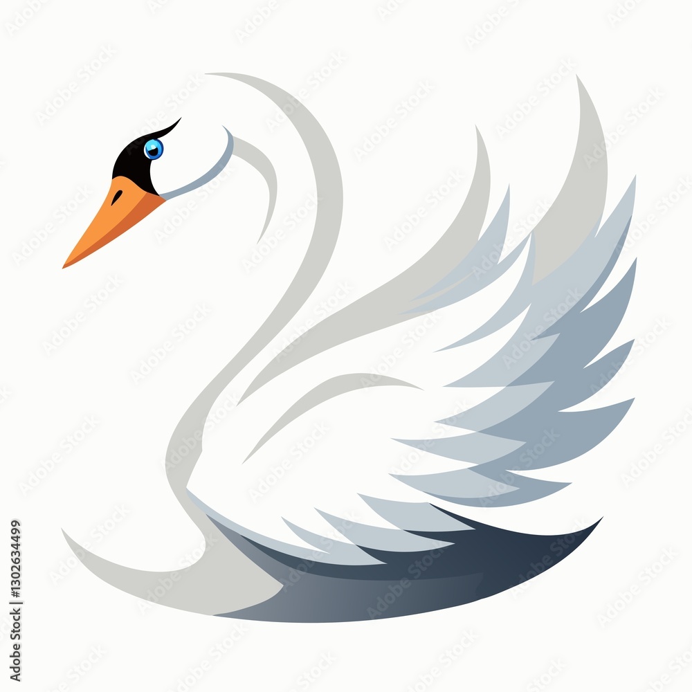 Obraz premium swan on a white background