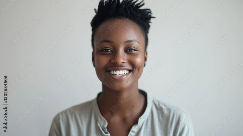 A person smiling in front of a neutral background, leaving an open area beside them for a personal or marketing message. A person smiling in front of a neutral background, leaving an open area beside them for a personal or marketing message.
