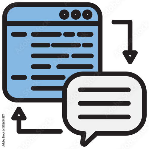 Language Generation Blue Black Icon
