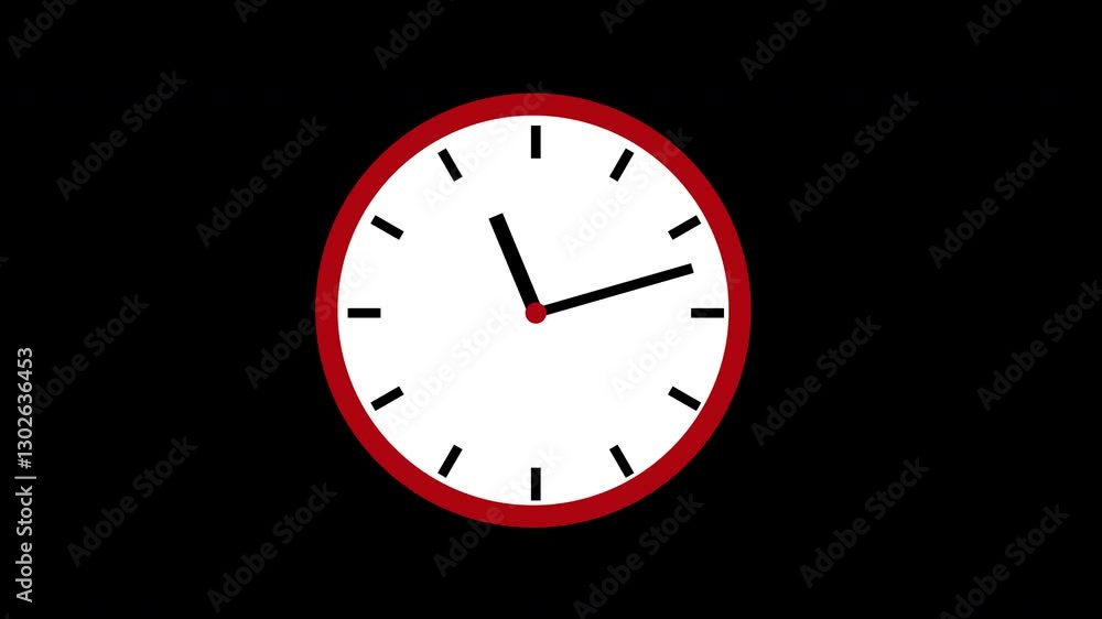 A concept loop animation video of a red and white wall clock icon with an alpha channel. A concept loop animation video of a red and white wall clock icon with an alpha channel.