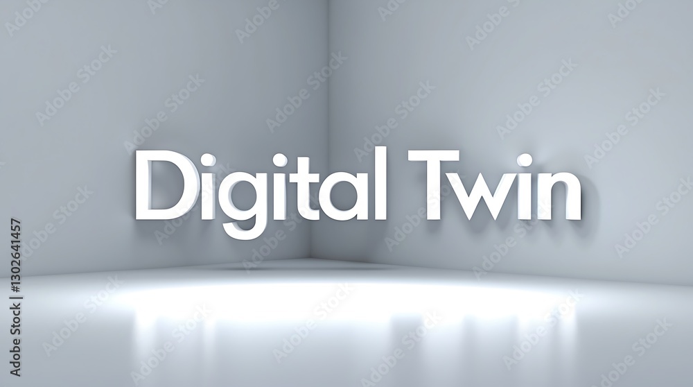 Creating a digital twin concept in a minimalist environment with clear typography Creating a digital twin concept in a minimalist environment with clear typography