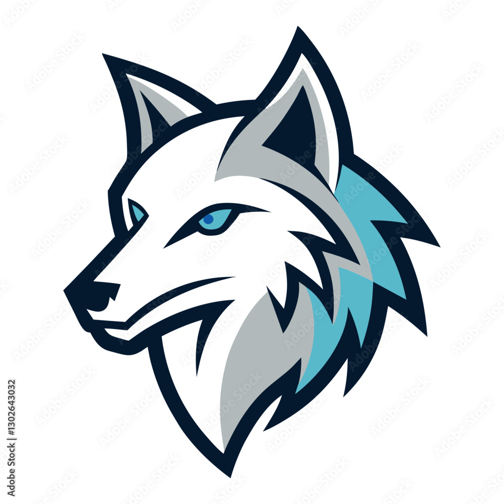 Obraz premium Arctic Wolf head mascot logo design vector