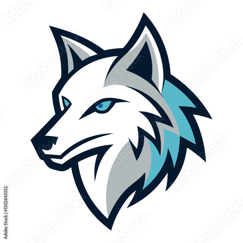 Arctic Wolf head mascot logo design vector