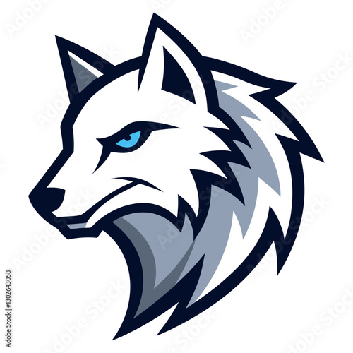 Arctic Wolf head mascot logo design vector