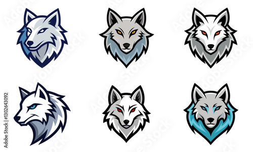 Arctic Wolf head mascot logo design vector