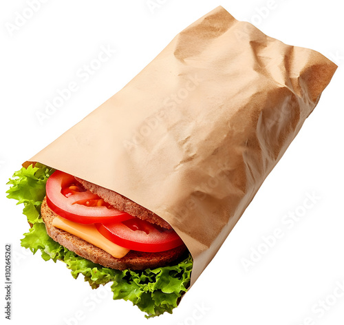 Kraft Paper Sandwich Wrapper Packaging Mockup for Deli or Cafe Products