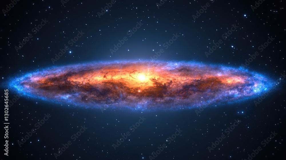 Fototapeta premium Captivating cosmic event spiral galaxy formation in deep space astrophotography celestial environment wide-angle view