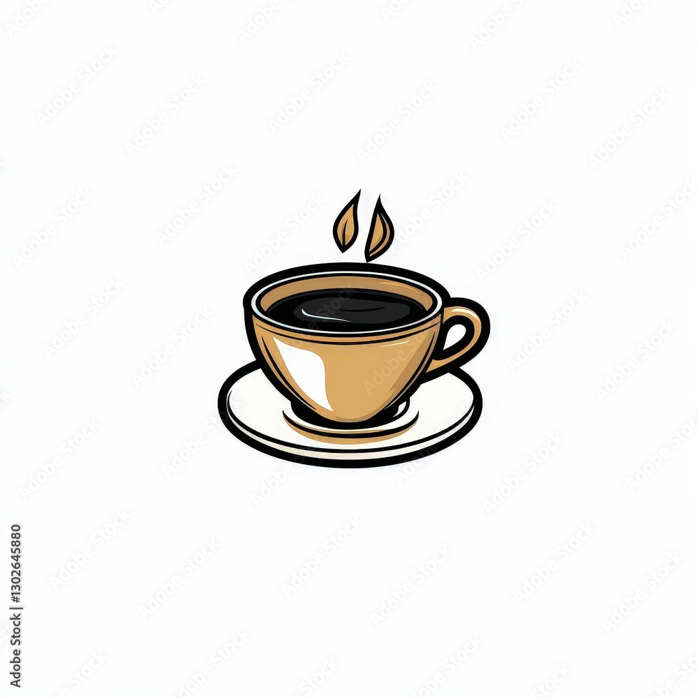 Design of cup of coffee icon logo illustration isolated on white background Design of cup of coffee icon logo illustration isolated on white background