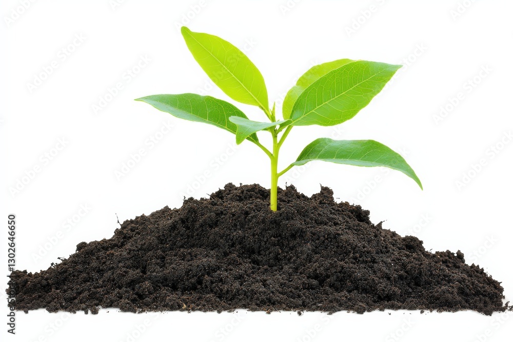 Fresh Green Plant Growing from Rich Dark Soil in Sustainable Agriculture Concept Fresh Green Plant Growing from Rich Dark Soil in Sustainable Agriculture Concept