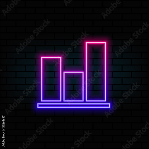 Graphic neon icon. Vector illustration for design, advertising, promotion, banner. Analysis and statistical concept.